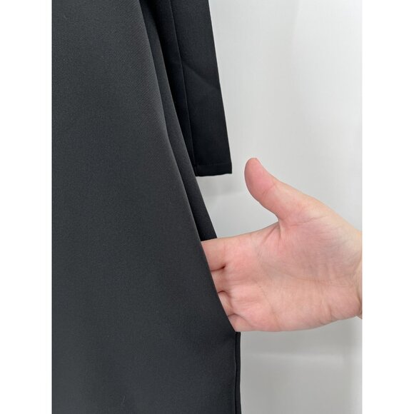 Tuckernuck Black Daphne Dress sz S Ruffle Collar Bow Swing Mini Cocktail NWT - Picture 2 of 7